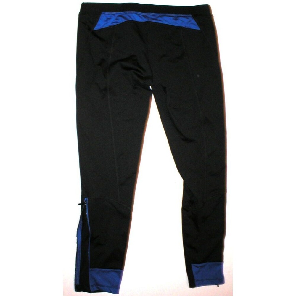 NWT PH8 bebe Pants Yoga Workout L Womens Black Zip Blue Running New Pilates
